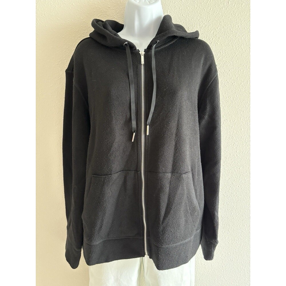 NWT Vince Camuto Full Zip Hoodie Women Large L Black Soft Knit Jacket